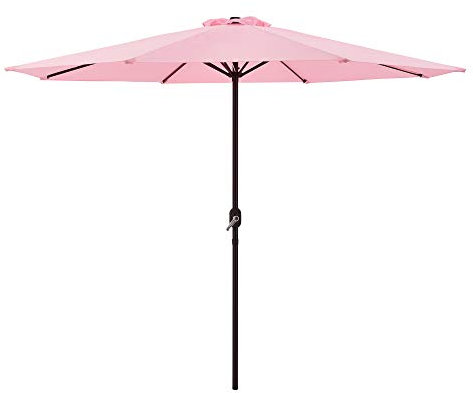 casa.pro Sonnenschirm ø300cm 160g/m² Schirm Marktschirm Kurbelschirm Garten Stahl Polyester Pastellrosa