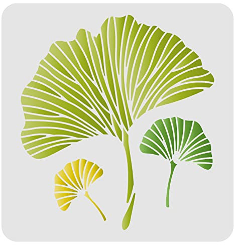FINGERINSPIRE Ginkgo Blatt Schablone 30x30cm Plastik Gingko Blätter Zeichnung Malerei Schablonen Schablonen Sets für Malerei, Backen, Kunsthandwerk, Wände, Möbel