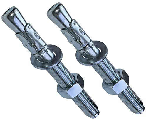 AERZETIX - C54074-2x Boulon Vis d’ancrage filetage long, Goujon à expansion - M16x140mm - en acier zingué - pour béton, pierre