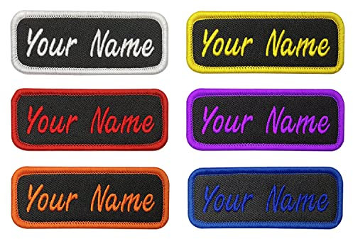 Brillian, Parche de nombre personalizado, etiqueta de nombre bordada de 2 piezas, parches para coser/planchar, traje para ropa, uniforme, camisa de trabajo, motocicleta, motociclista