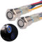 JIQI 2× 12mm Momentane Metall Druckschalter 12V bis 24V 2A Momentary Push Button Switch mit LED-Leuchte IP66 1NO Tastende wasserdichte Taster Drucktaster für Boot LKW RV Auto(Blau)