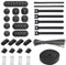 Eco-Fused Cord Organizer Kit - Wire Management - Slot & Self Adhesive Cable Holders, Fastening Ties, Hook Loop Straps & Ties, Cable Sleeve Split