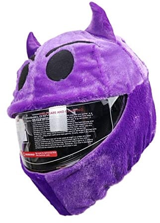 Offfay Motorcycle Helmet Cover, Funny Motorcycle Helmet Cover Sleeve, Motorbike Helmet Protective Cover for Full Face Helmets Men and Women (Devil)