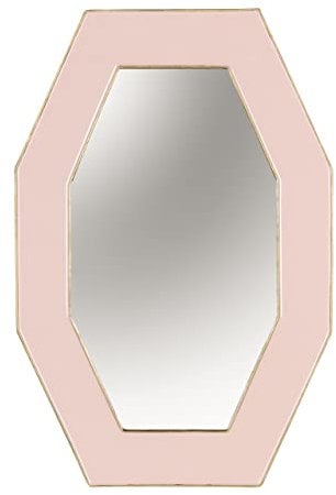 Paoletti Specchio da parete ottagonale con cornice, rosa, 39 x 59 x 2 cm