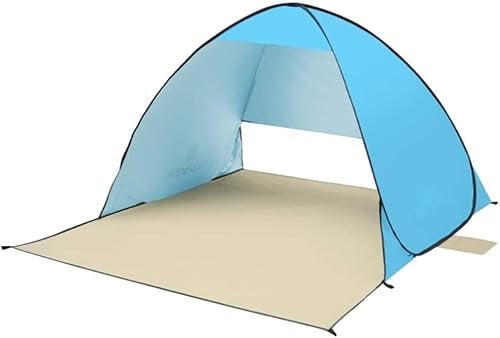 ATAAY Family Tent Camping Tent 2-3 Person Beach Tent Super Beach Umbrella Outdoor Sun Shelter Cabana Automatic Pop Up Outdoor Tent Happy house (Blue)