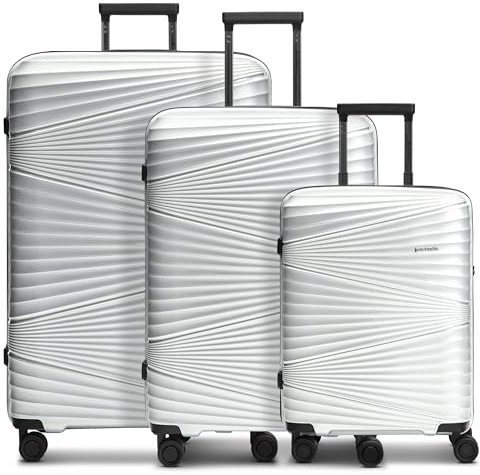 Pactastic Ultra leicht Hartschalen Koffer-Set 3-teilig | Robustes Polypropylen Material | 4 Doppelrollen & TSA-Schloss (Collection 02)