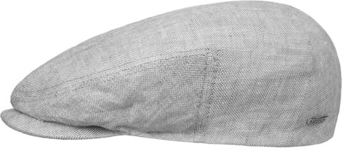 Stetson Just Linen Flatcap Damen Herren Made in EU 100% Leinen Baumwolle gefüttert Frühling Sommer hellgrau 59 cm