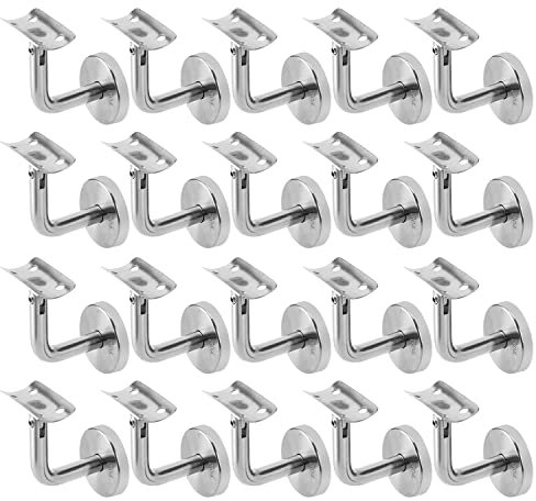 Jopassy 30 Stück Edelstahl Handlaufträger Ø50 handlaufstütze Geländer Handlaufhalter Edelstahl Wand handlauf halterung Handlauf Befestigung für Wandbefestigungen/Stützung (Silber)