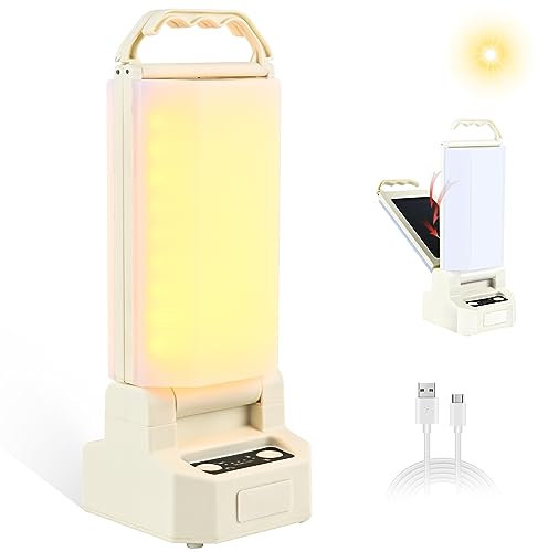 Wholede Lámpara Camping Luz Solar de LED Camping USB Recargable 4500mAh Linterna con batería mit 4 Modos para Campaña, Emergencia, Pesca, etc