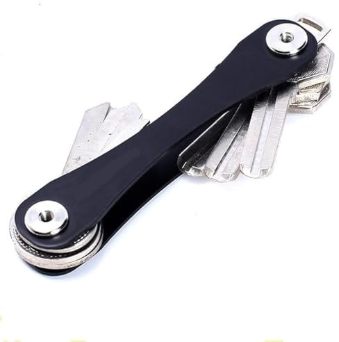 BOBOZHONG Kompakter Schlüsselanhänger,Key Organizer,Pocket Smart Key Holder,Schlüsselbund Organizer,Schlüsselhalter Schlüssel-Etui,Schlüsselmäppchen,schwarz(bis zu 12 Schlüssel)