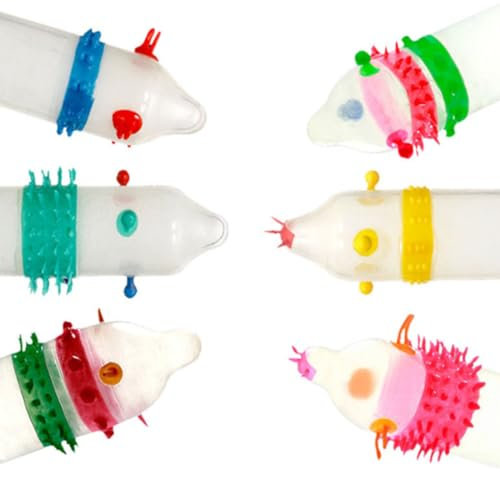 6pcs neu Blume Ärmel, Blume Dorn Ärmel, Sex Spielzeug, Sex Kondom, Wolf Zahn Ärmel