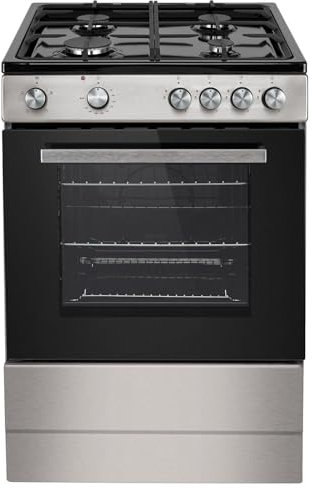 electriQ 60cm Dual Fuel Single Cavity Cooker - Stainless Steel, EQDFS1C60A
