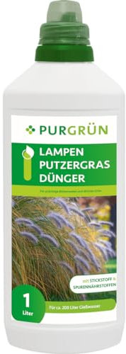 Purgrün® Lampenputzergras-Dünger 1 Liter – Schnell wirksame mineralische Rezeptur – Premium-Flüssigdünger mit Spurennährstoffen – NPK 10+4+6 – Stärkt die Widerstandskraft – Für kräftige Ziergräser