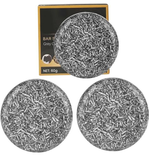 Schwarze Seife für graues Haar, 3pcs Shampoo Bar, Frauen Männer Haar dunkler Shampoo Bar, natürliche Haarseife für graue Haare Reparatur und Haarverdunkelung: 60g