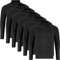 Mens 6 Pack Shirts Plain Roll Neck Basic T Shirt Top Multi Pack Set[Pack of 6 Black,M]