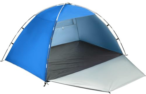Tienda de playa, portátil extra ligero, tienda de playa para 3-4 personas, 210 x 230 x 120 cm, cobertizo de playa con protección UV UPF 50+, para la familia, la playa, el jardín, el camping(azul