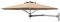 GOPLUS Sonnenschirm Wandmontage, Gartenschirm 250cm, UV 50+, Marktschirm 350° drehbar & 30° knickbar, Terrassenschirm Balkonschirm platzsparend, Schirm Balkon Garten Terrasse Hof (Beige)