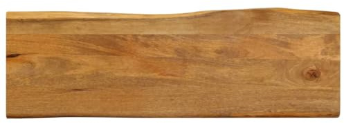 vidaXL Tischplatte, Holzplatte mit Baumkante, Massivholzplatte für Esstisch Couchtisch, Ersatztischplatte, 110x40x2,5cm Massivholz Mango