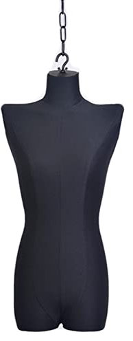 asdchZen Schaufensterpuppenkörper, Torso, Weiblich, Zum Aufhängen, Schneiderpuppe Im Halben Maßstab, Mit 150 cm Langer Kette Für Brautkleider, 2 Farben,Black