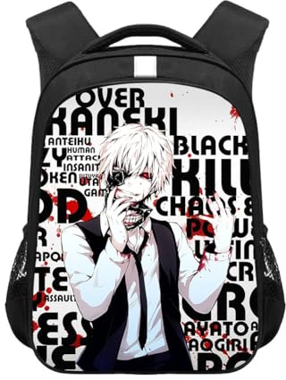 Jilijia Tokyo Ghoul Schulrucksack Kaneki Ken Anime 3D Druck Casual Daypack Reise Outdoor Rucksack für Schüler Jungen und Mädchen, Typ 5, 30.5*16*44CM