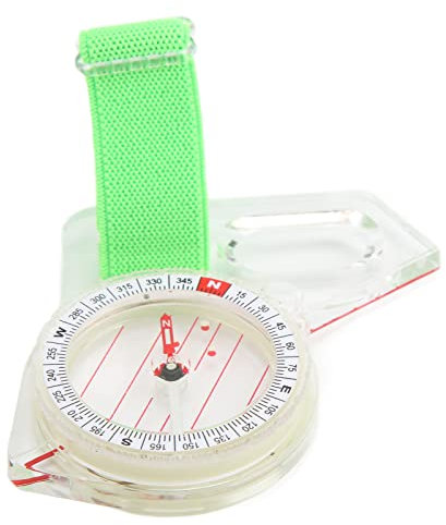 Kompass, Wanderkompass mit Leuchtpunkt, Kunststoff, 9,6 X 7,1 cm, Orientierungslaufkompass für Abenteuercamping