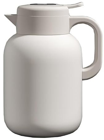 Pichet Isotherme Blanc Carafe À Café Thermique Cafetière En Acier Inoxydable Pour Garder Chaud/froid Le Café, Thermos À Café Sous Vide Distributeur De Boisson D'eau(/White,1.5L)