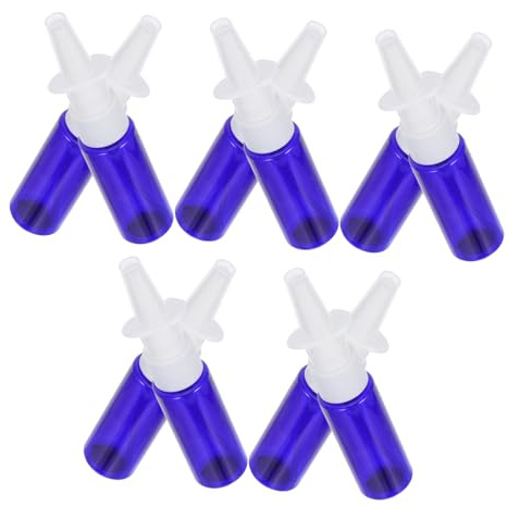 OHPHCALL 10pcs Spray Bottles Portable Perfume Mister Water Bottle Direct Spray for Travel Garden Nose Cleaning Blue