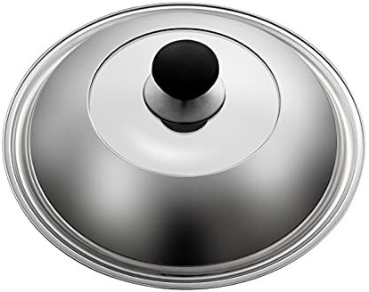 Tapa de Olla, Tapa con Mango Negro de Varios tamaños con Vidrio para ollas, sartenes y Tapas de sartenes (36 cm)