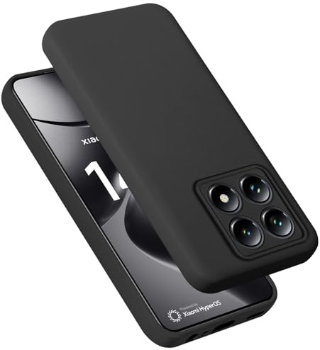 Cadorabo Hülle kompatibel mit Xiaomi 14T Pro Hülle Silikon Handyhülle für 14T Pro Case aus flüssigem Silikon- Kratzfeste und stoßfeste dünne TPU Schutzhülle - Liquid SCHWARZ