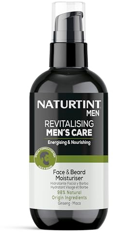 Naturtint | Revitalizing Men's Care | Revitalisierende Feuchtigkeitsbalsam | Hydratisiert, Glättet und Revitalisiert Haut und Bart | 98% Natürliche Inhaltsstoffe | Mit Ginseng und Maca | 200 ml