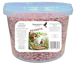 Beewarm Premium Wild Bird Food – Peanuts Whole for Garden Birds – High Energy Wild Food, No Mess Bird Feed for All Species (5L Tub, Peanut Whole)