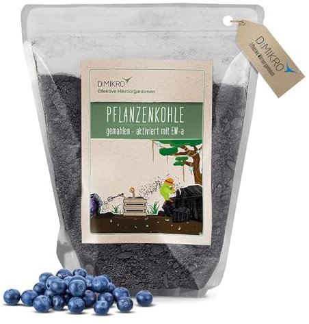 Pflanzenkohle - fein gemahlen - mit Effektiven Mikroorganismen - für Terra Preta Schwarzerde und als Kompoststarter (2 x 5 l)