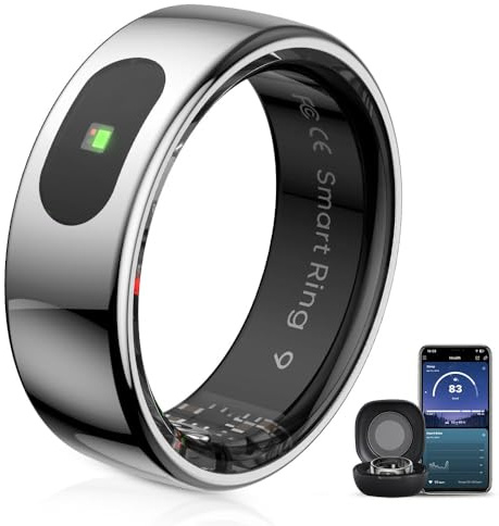 Govllfoz Smart Ring für Damen und Herren – Touch-Fitness-Tracker, 5 ATM wasserdichter Smart Ring, kompatibel mit iOS und Android (Silber, 11)