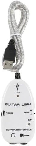 USB Audio Interface, Audio Interface For Guitar Guitar With Connector Recorder to USB Link Cable Adapter For PC Computer (White)