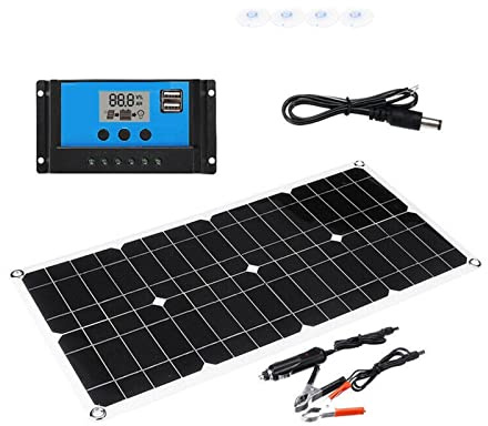Panneau Solaire 30W Panneau d'alimentation Solaire Panneau Photovoltaïque Véhicule Charge Solaire Trésor Batterie d'alimentation Mobile Extérieure