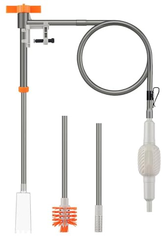 DSXVJHD Aquarium Gravel Cleaner, 3 in 1 Fish Tank Cleaner Vacuum Siphon Kit with Long Hose, Extendable Tubing, Cleaning Brush, Manual Aquarium Pump Water Change Sand Washing Kit (B)