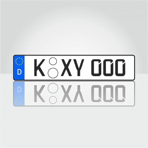 Kennzeichenonline24 KFZ-Kennzeichen 520x110mm, DIN-Zertifiziert für Auto und Fahrradträger (2 Stück) (520x110 (Standart Größe))