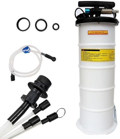 Zephviora 7L Kapazität Ölabsaugpumpe Auto Dual-System(Manuell + Pneumatisch) für Motoröl, Getriebeöl, Kühlmittel und Bremsflüssigkeit 0,4–0,8 MPa / 1,5 m Schlauch und Zubehör für Auto, Motorrad, Boot