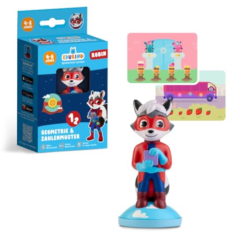 Edurino Figur Robin – Lernspiel App für Kinder ab 5 J. – Geometrie & Muster | Spielerisch digital lernen, Geometrie & Zahlenmuster & Muster Erkennen, 5-8 Jahre, Inkl. App, Pädagogisch, Sicher & Werbefrei