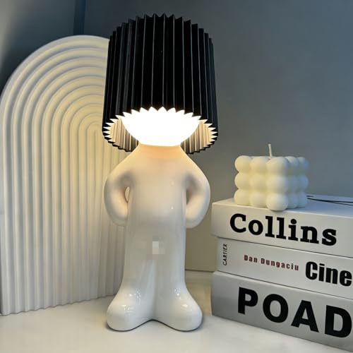 Taechalingo Eine Kreative Lampe des Kleinen Schüchternen Mannes,Lustige LED Tischleuchte,Schüchterner Mann-Lampe,Schlafzimmer LED Nachttischlampe,Kreative Tischlampe Mit Schirm