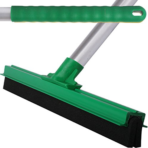 The Chemical Hut Green Professional Hard Floor Cleaning Squeegee & Strong Alloy Handle For Tiles, Concrete, Wood And Marble.