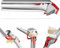 Dreamfarm Garject Éplucheur d'ail, Presse-ail et Hachoir 2 en 1 avec éjecteur de pelure d'ail, Zinc chromé – Rouge