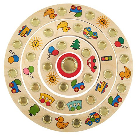 Hess Holzspielzeug 15622 - Geburtstagsring aus Holz für 26 Kerzen, mit Kindermotiven, handgefertigt, Durchmesser ca. 22 cm, als Dekoration für den Geburtstagstisch