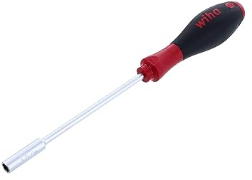 Wiha Schraubendreher SoftFinish® Sechskant-Steckschlüssel mit Rundklinge (01022) 6 mm x 125 mm ergonomischer Griff für kraftvolles Drehen, Allrounder für Industrie und Handwerk