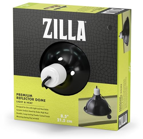 Zilla Pet Reptile Premium Heat Lamp Reflector Dome Fixture, 8.5 Inches