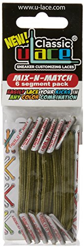 U-Lace Unisex-Erwachsene Mix N Match Schnürsenkel, armee-grün, Einheitsgröße