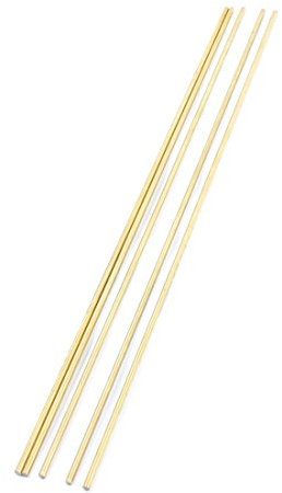 sourcing map 5 Stück Goldton Messing, 300 mm x 3 mm, runde Stange Lager für Drechselbank CNC Maschine de