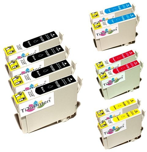 TiToPaten®* 10 Druckerpatronen kompatibel für Epson T1281 - T1284 EPSON Stylus Office BX 305 F EPSON Stylus S 22, SX 125, SX 420 W, SX 425 W