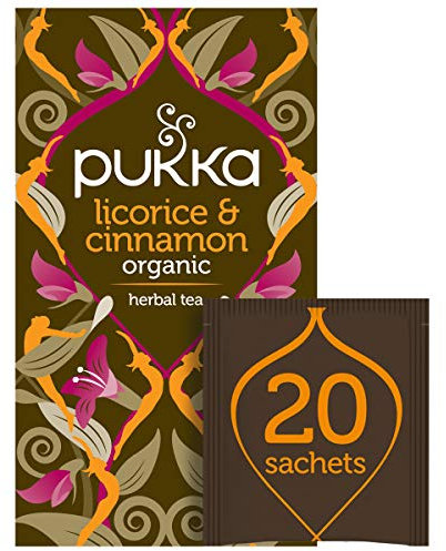 Pukka Tisane, Licorice & Cinnamon, Tisana Biologica Calda e Confortevole Con Liquirizia e Cannella, Con Ingredienti 100% Naturali, Una Combinazione Generosamente Profumata e Calda, 20 Filtri