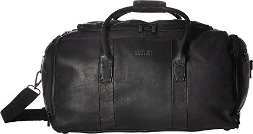 Kenneth Cole Reaction Duff Guy Colombian Leather Compartment Top Load Travel Duffel Bag, Schwarz, 20-Inch Top Load Duffel (W/Shoe Compartment), Duff Guy Reisetasche aus kolumbianischem